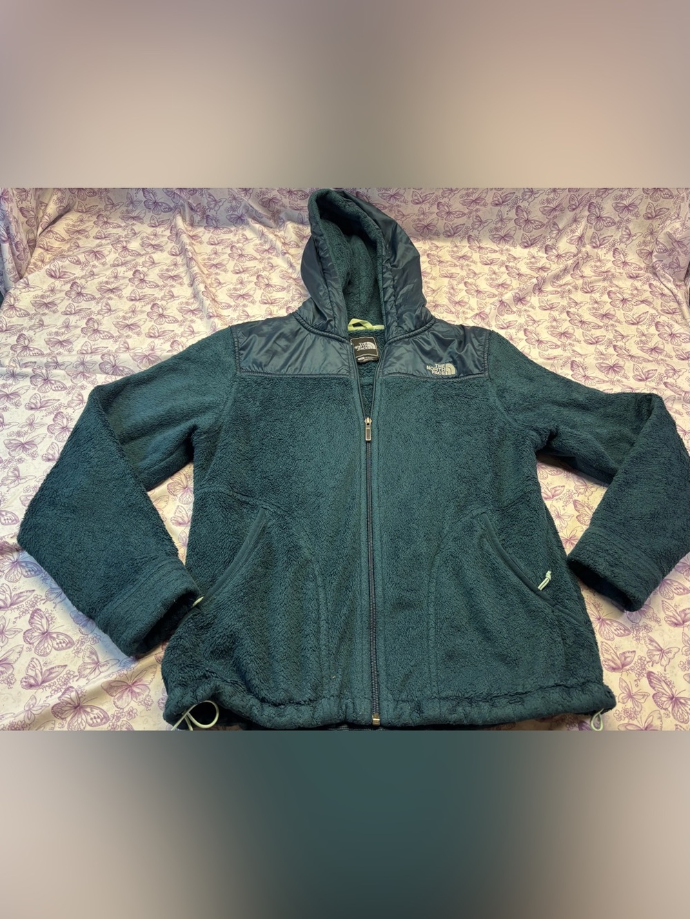 ⚛️The North Face Teal Hooded Fleece Jacket